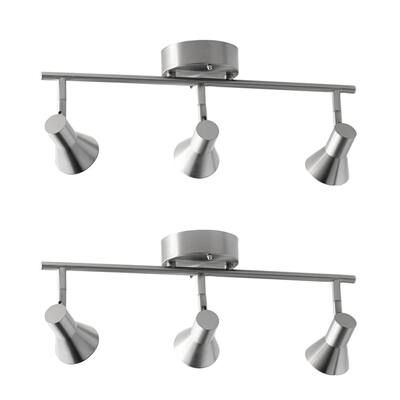 19.5" Modern Brushed Nickel 3-Light LED Track Light (Set of Two) - exact color - exact size