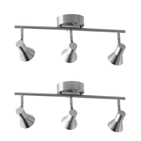 19.5" Modern Brushed Nickel 3-Light LED Track Light (Set of Two) - exact color - exact size