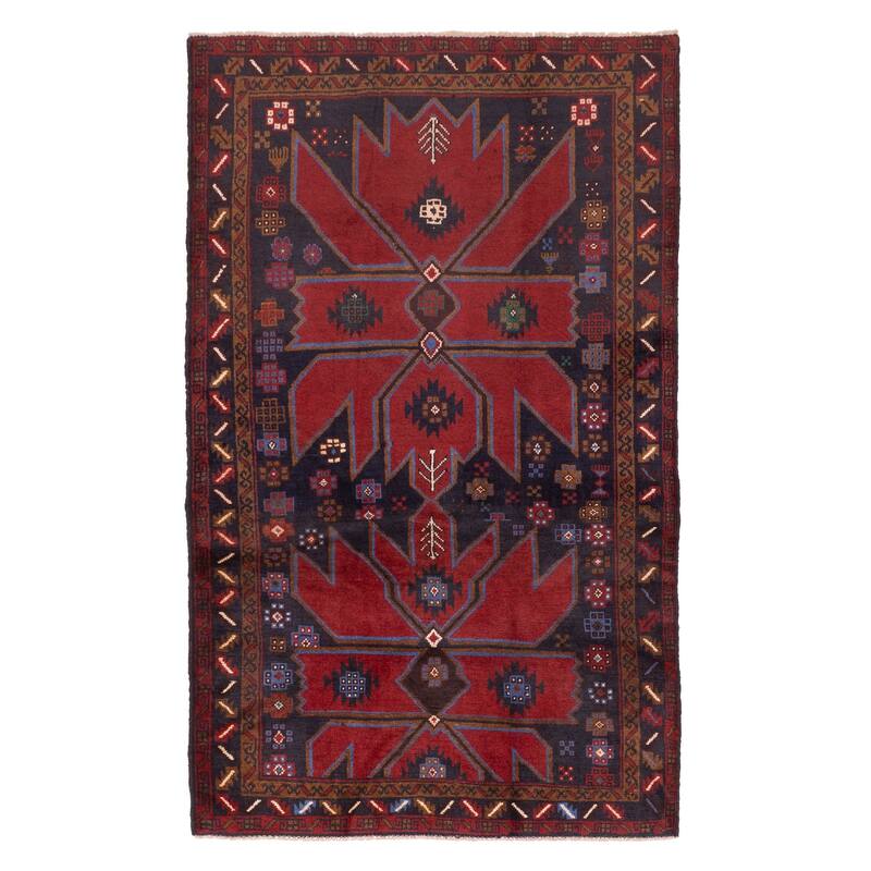 ECARPETGALLERY Hand-knotted Teimani Dark Navy Wool Rug - 3'7 x 6'3