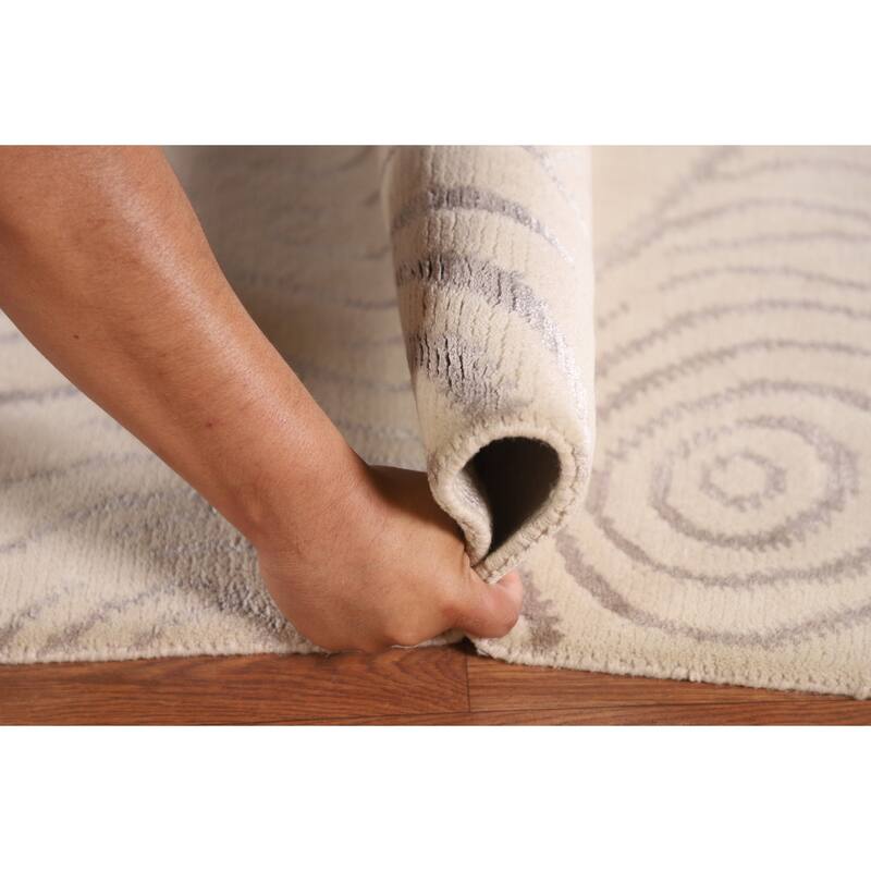 All-Over Abstract Modern Area Rug Hand-Knotted Wool Carpet - 7'11"x 9'9"