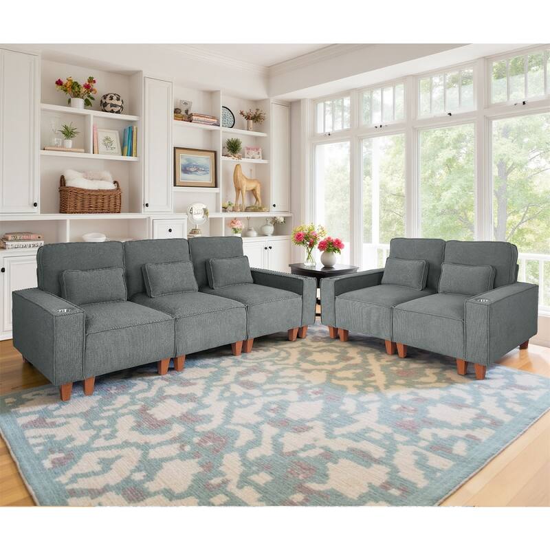 82 Inch Sofa, Comfy Sofa Couch Extra Deep Seats, Corduroy Couch for Living Room Loveseat Removable Sofa Cover Cushions