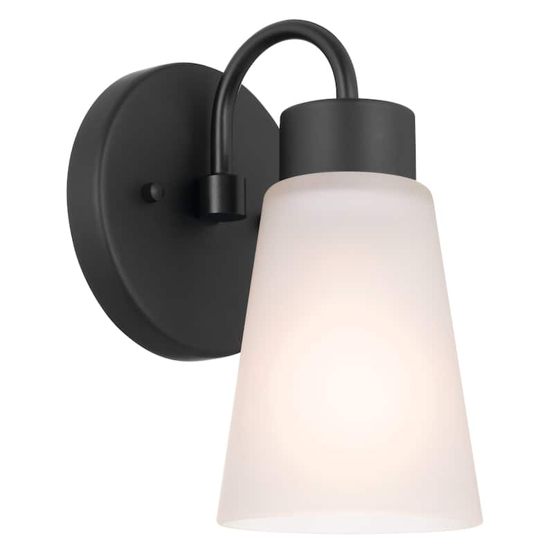 Kichler Lighting Erma 1-Light Bathroom Indoor Wall Sconce Light - Black - 8