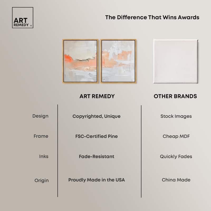 Orange Mist Halo Canvas Set of 2 by Art Remedy