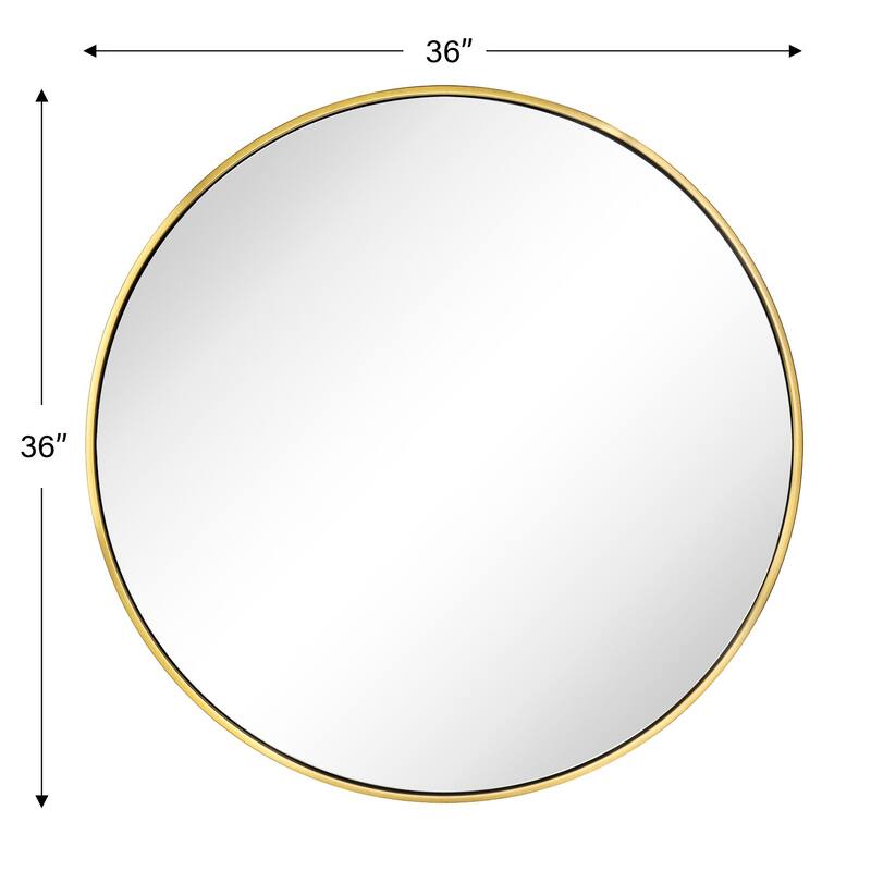 TEHOME Korra Round Wall Mirrors 30 and 36 Inch Metal Frame Options for Bathroom Bedroom & Entryway
