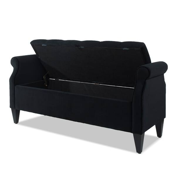 Copper Grove Amalfi Tufted Storage Bench With Rolled Arms On Sale Overstock 28387222