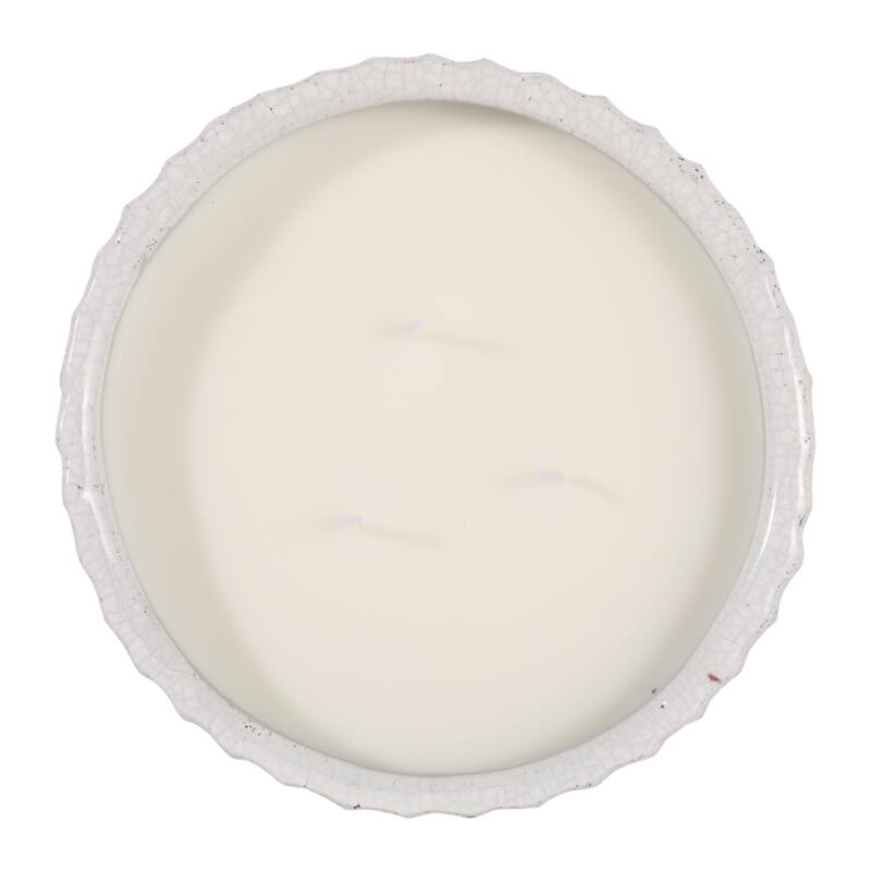 Decorative Distress Ceramic Ginger Lemon Scented Candle - 9.0"