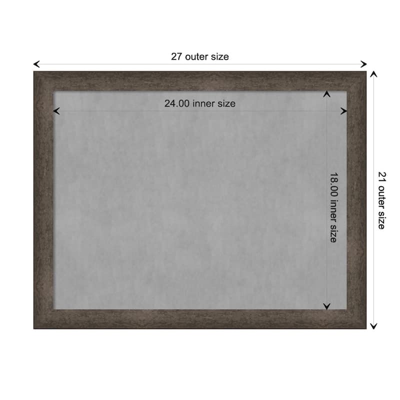 Amanti Art Dappled Light Bronze Narrow Framed Magnetic Board - Board Size 24x18