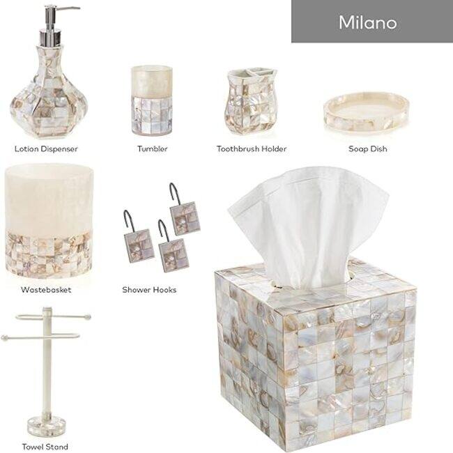 Creative Scents Milano Mother of Pearl Soap Dish - Beige/Ivory - Ivory/Beige