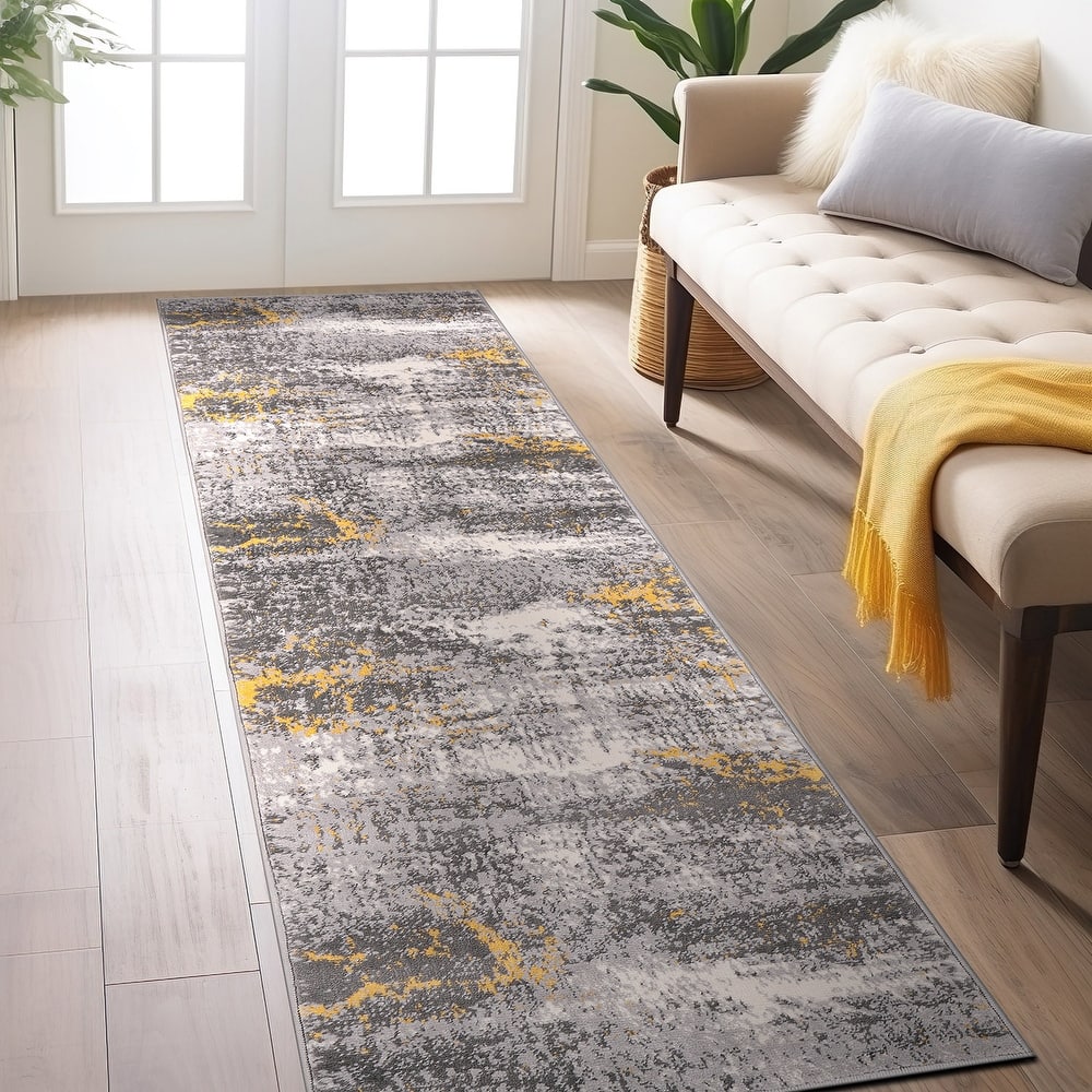 World Rug Gallery Prague Distressed Abstract Area Rug