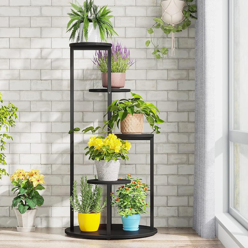 4-Tier Plant Stand Indoor for Balcony, Wood Plant Flower Shelf Holders