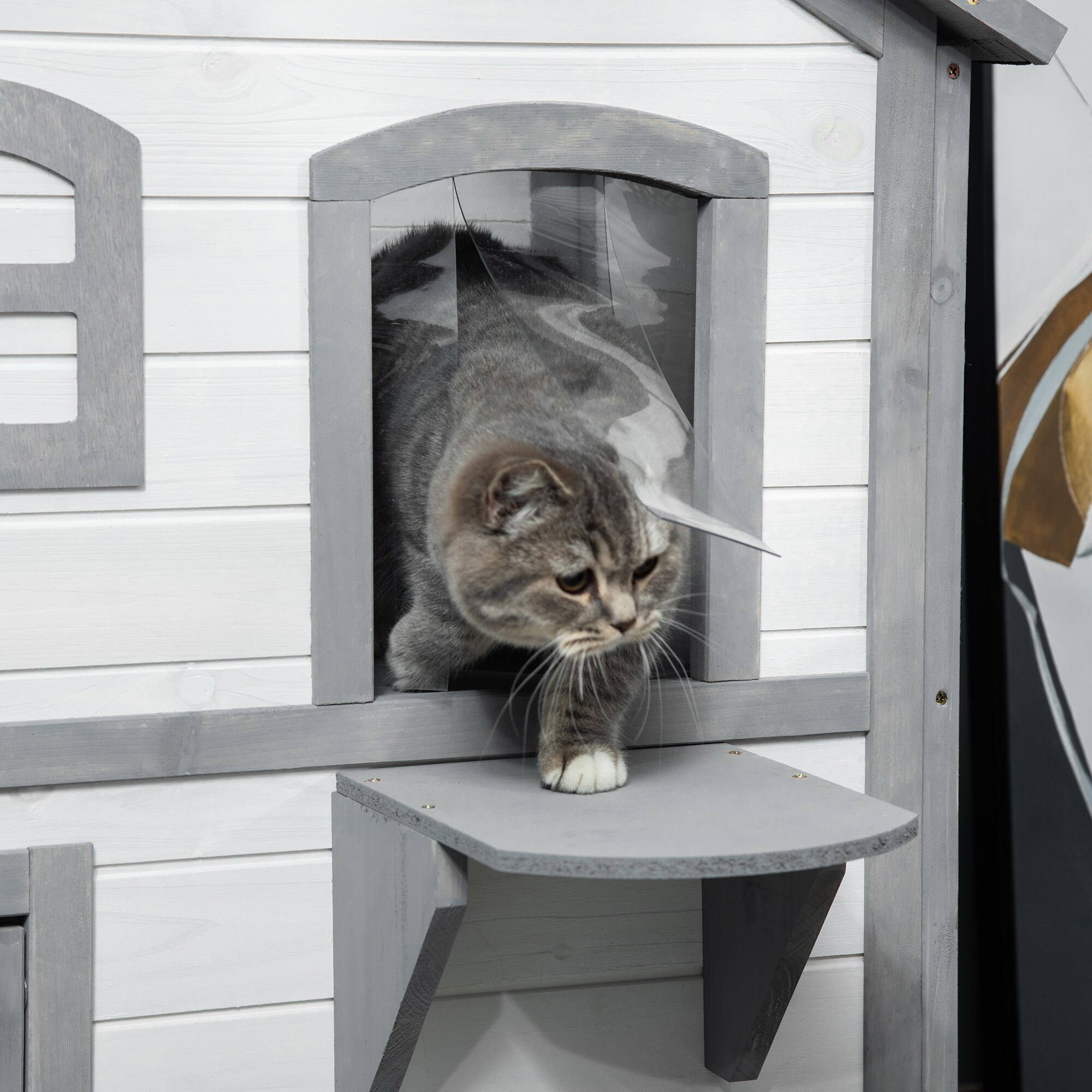 Pawhut heated outdoor top cat shelter