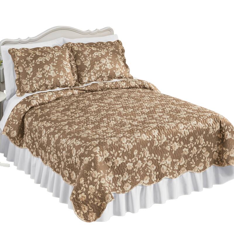 Unique Rose Reversible Scalloped Edge Quilt
