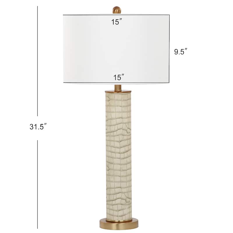 SAFAVIEH Lighting Tomika 32-inch Faux Alligator Grey Table Lamp (Set of 2) - 15"x15"x31.5" - 15Wx15Dx32H