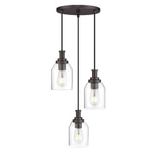 3-Light Cluster Pendant Lighting With Oil Rubbed Bronze Finish