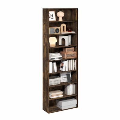 Furinno Basic 8-Tier Open Shelf Bookcase, Bookshelf, Storage Organizer, 12 x 24 x 71