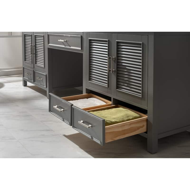 Estate 102" Double Sink Bathroom Vanity Modular Set in Grey
