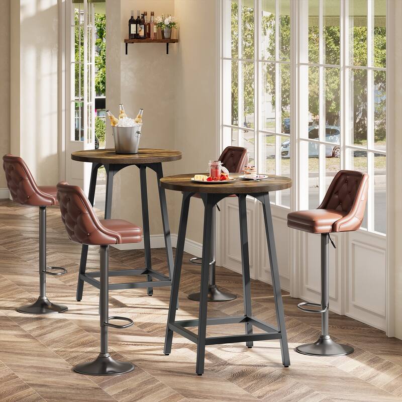 35.4'' High Top Bar Table, Small Round Cocktail Counter Height Table