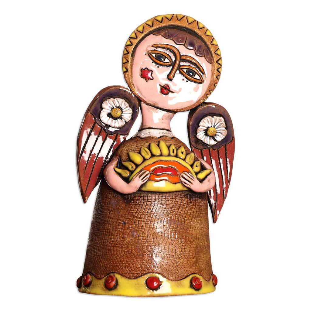 Novica Handmade Blessed Spring Ceramic Sculpture