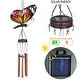 preview thumbnail 5 of 8, Adeco Solar Wind Chimes for Outside Metal Butterfly LED Hanging Solar Lights