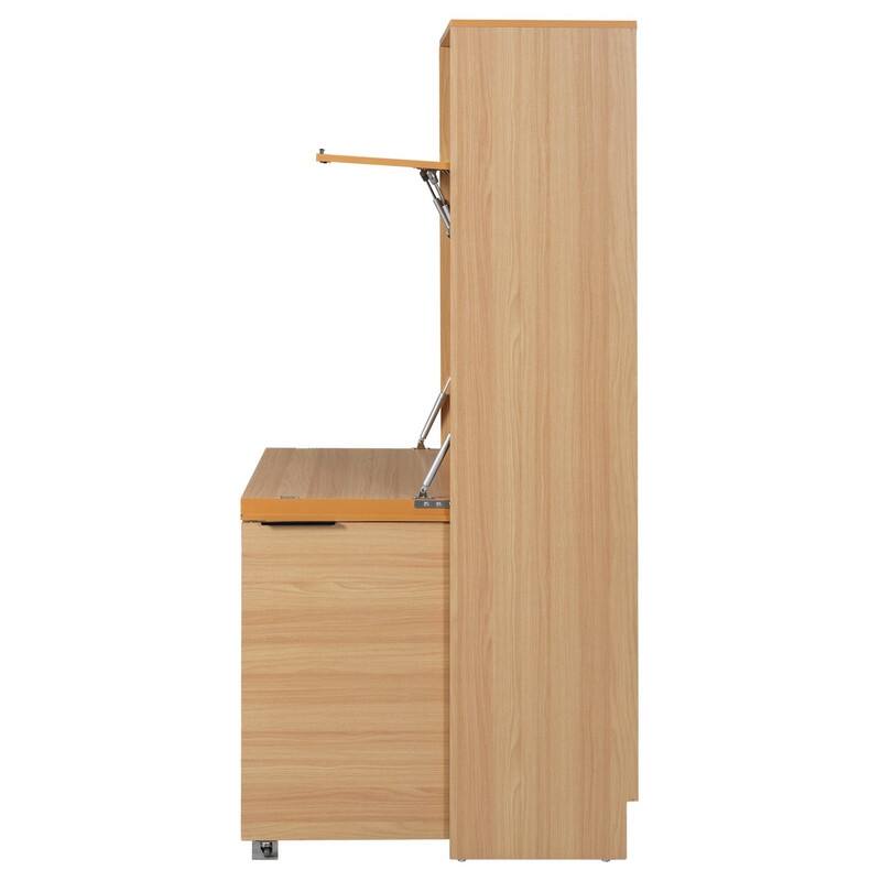 69"Tall Kitchen Pantry with Hutch, Multifunctional Storage Cabinet with Adjustable Shelf and Power Outlet