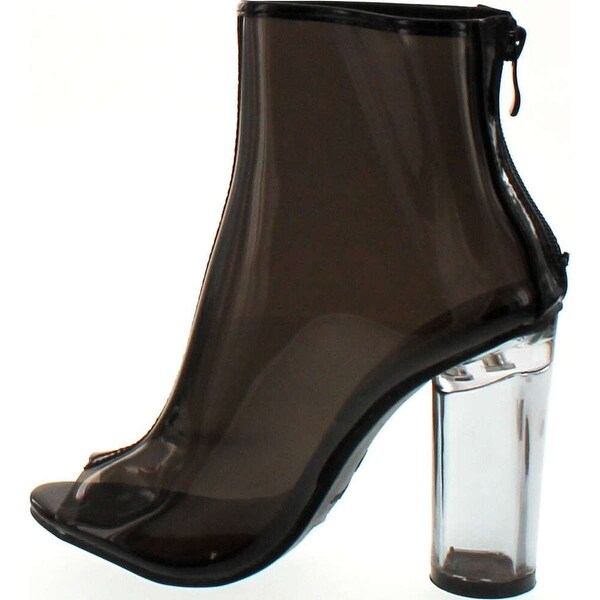 perspex block heel boots