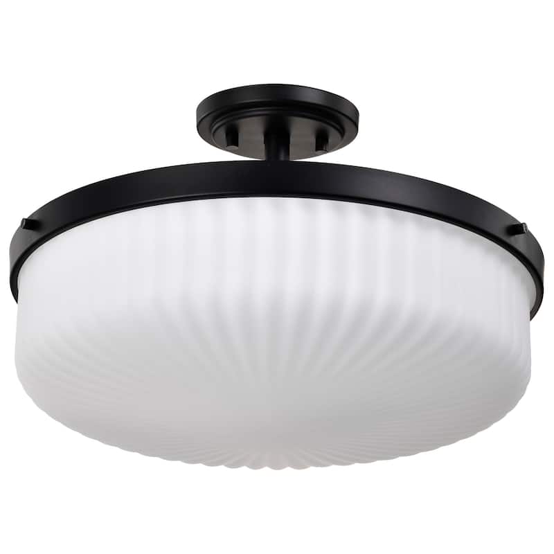Nuvo Lighting 60/8647 Solara 3 Light 17" Wide Semi-Flush Drum Ceiling - Matte Black