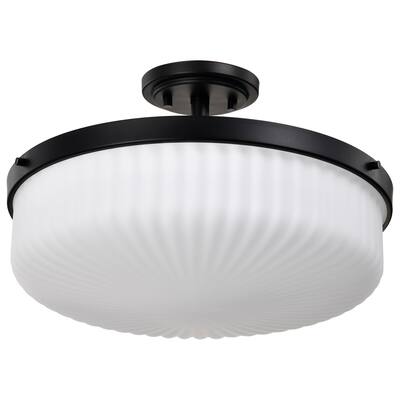 Nuvo Lighting 60/8647 Solara 3 Light 17" Wide Semi-Flush Drum Ceiling