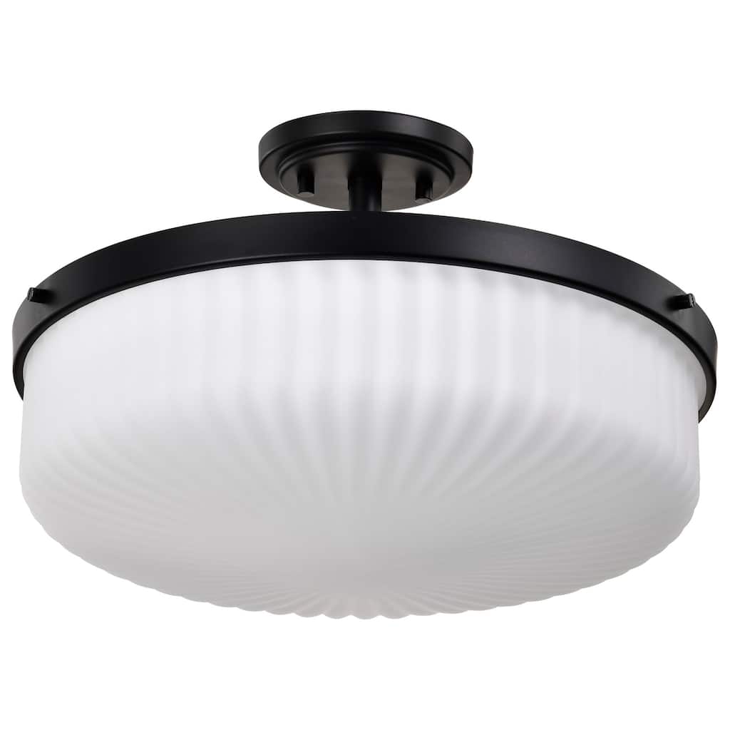Nuvo Lighting 60/8647 Solara 3 Light 17" Wide Semi-Flush Drum Ceiling