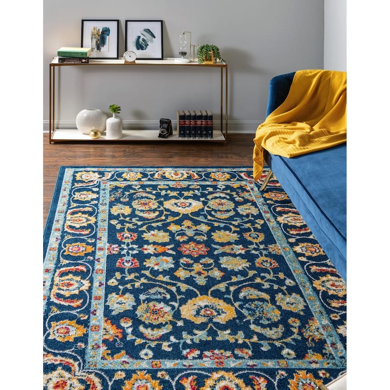 Traditional Taylor Collection Area Rug - Navy Blue - 9'x12'