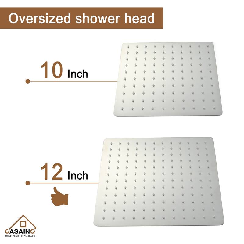 CASAINC 3-Function 12-In Wall Mounted Shower System