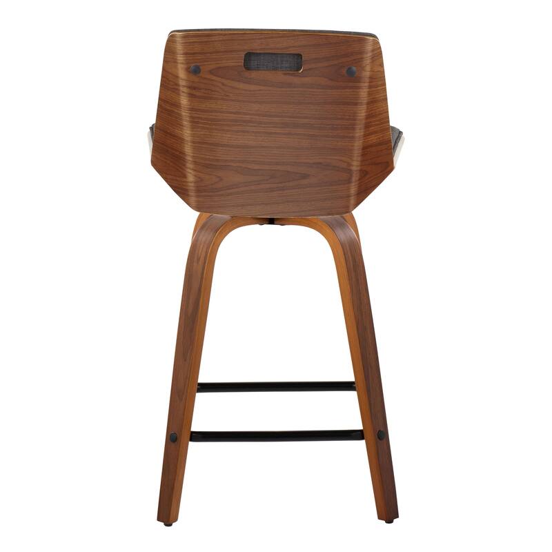 Carson Carrington Clemens 24" Fixed-Height Counter Stool with Bent Wood Legs & Square Footrest (Set of 2)