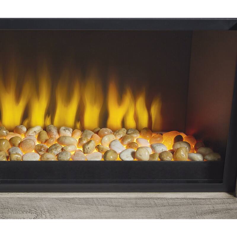 Signature Design by Ashley Krystanza 92" TV Stand for TVs up to 105" with Electric Fireplace - 92"W x 18"D x 25"H