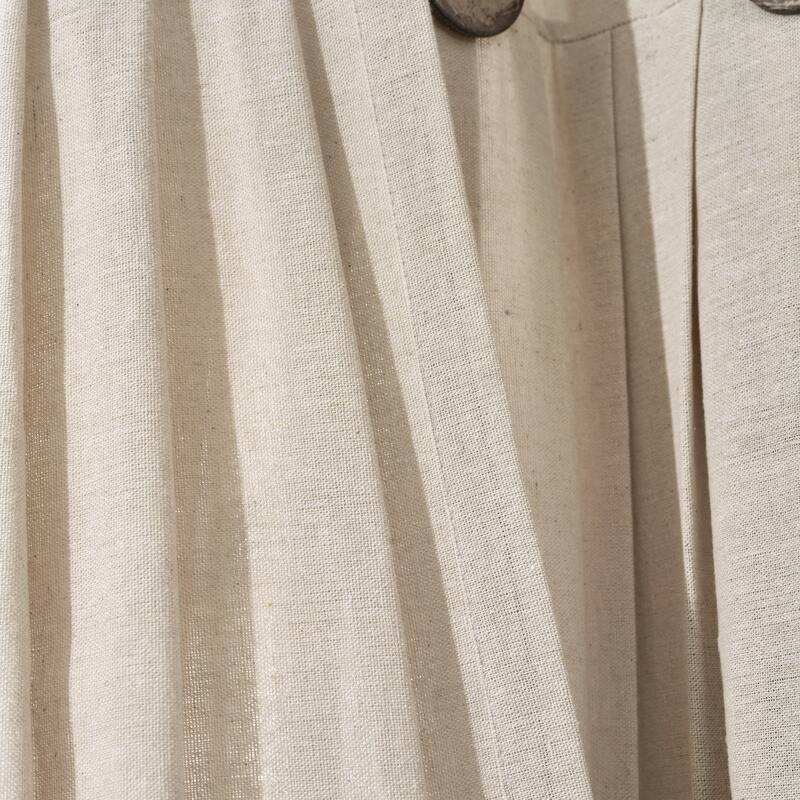 Lush Decor Linen Button New Window Curtain Single Panel - 108" x 40"