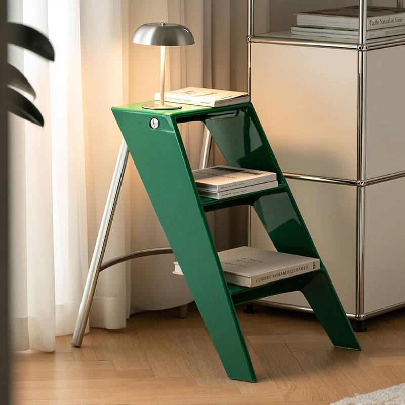 Home folding ladder frame indoor multi-functional thick folding ladder stool simple creative anti-slip edge table ladder frame