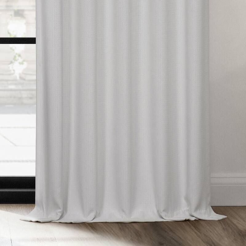 Exclusive Fabrics French Pleated Textured Faux Linen Room Darkening Curtains for Bedroom & Living Room Curtains (1 Panel)