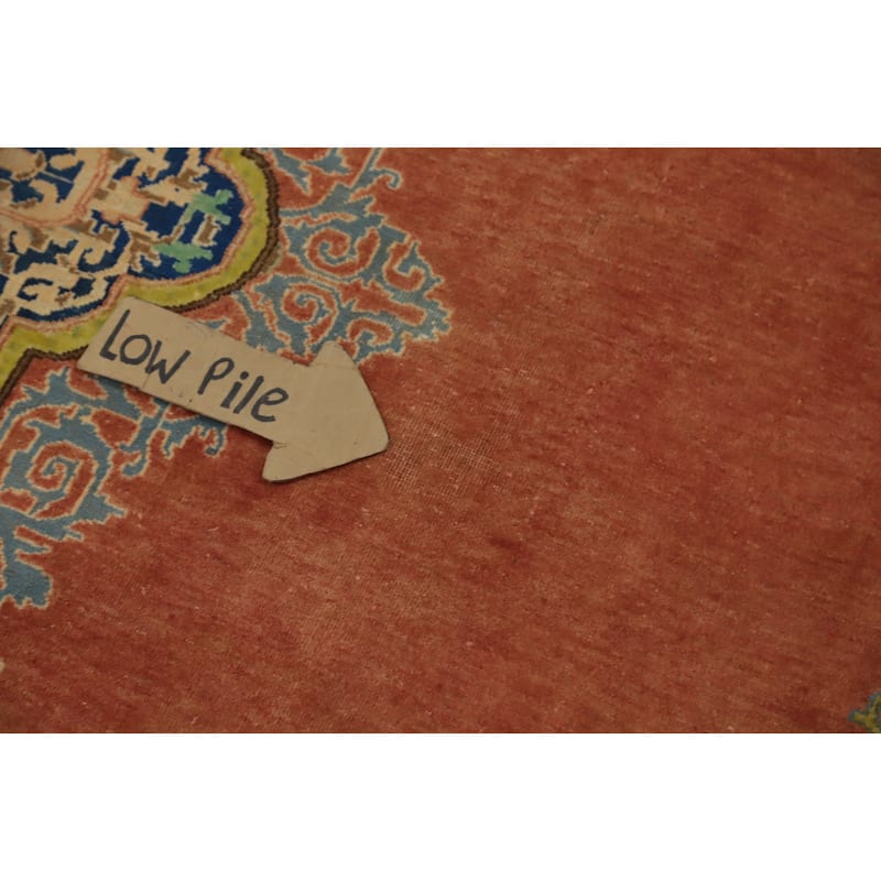 Hand Knotted Oriental 100% Wool Carpet Traditional Floral Oranges & Rust Kerman Area Rug - 12' 0'' X 8' 9''