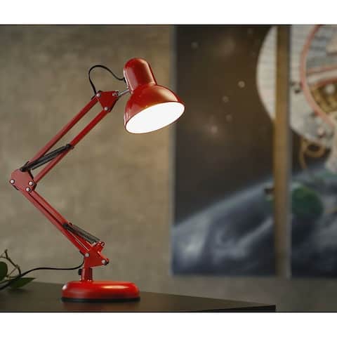 Metal Swing Arm Desk Lamp, Adjustable Gooseneck, E26 Base