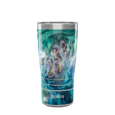 Tervis Traveler Teal Splash Triple Walled Insulated Travel Tumbler, Stainless Steel