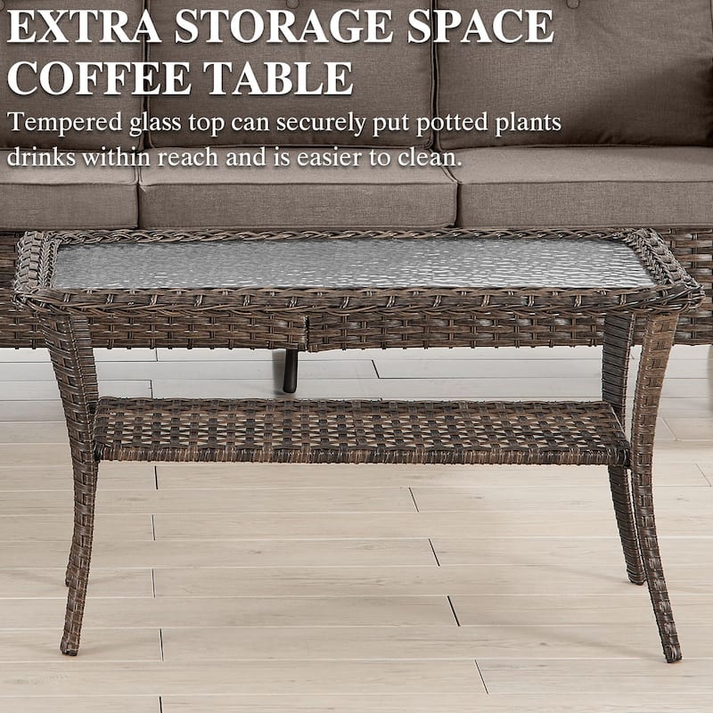 Outdoor Sectional Sofa with Cushion Funiture Set