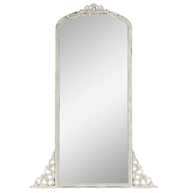 HomeRoots 67" White Solid Wood Framed Full Length Mirror - 27.51 in. x 66.81 in. x 1.57 in.
