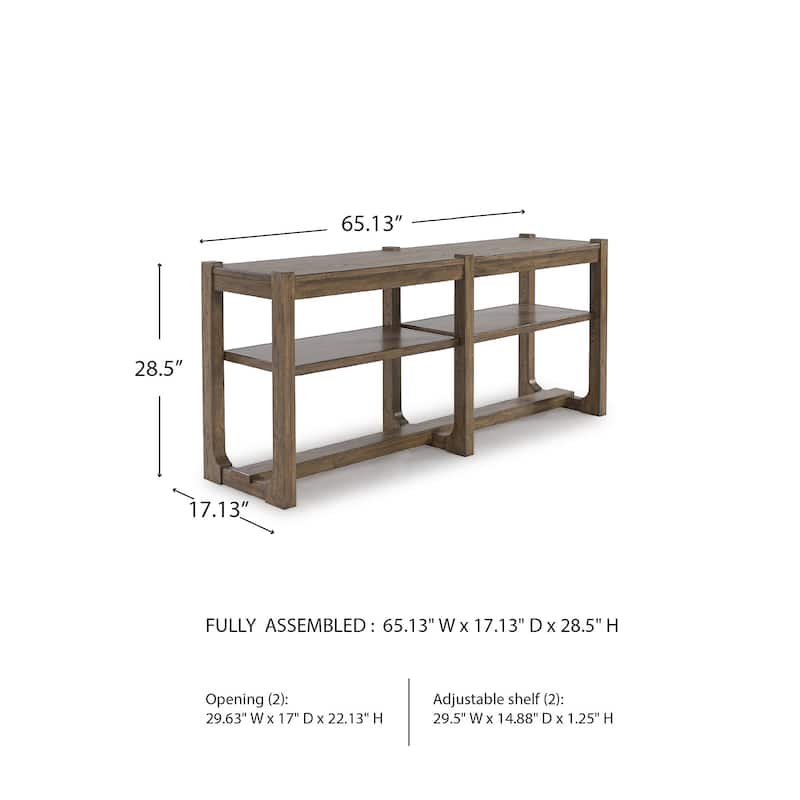 Signature Design by Ashley Cabalynn Brown Sofa Table - 65"W x 17"D x 28"H