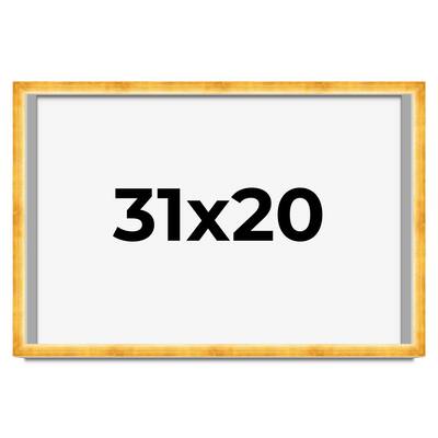 31x20 Shadow Box Frame Gold | 1.625 Inches Deep Real Wood Traditional