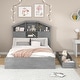 preview thumbnail 3 of 9, Full Size Wood Platform Bed with House-shaped Storage Headboard and 2 Drawers, Suitable for Kids, Gray