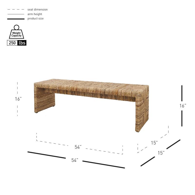 NPD Furniture Kanza Woven Abaca Indoor Bench