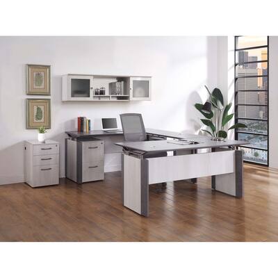 Forward Furniture Allure 66"x 96" U - Shaped Office Desk - Wall Mount Hutch - File Pedestals - Commercial Grade