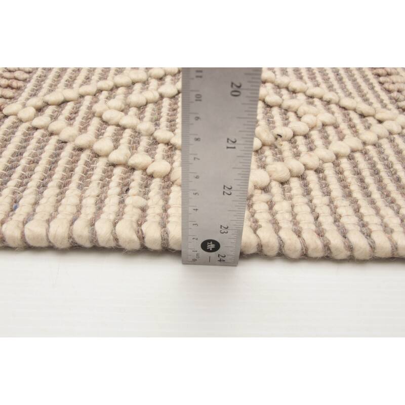 ECARPETGALLERY Braid weave Sienna Taupe Wool Rug - 6'1 x 8'10