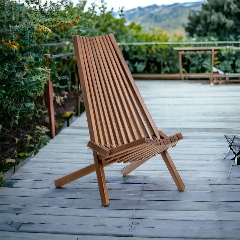 KISRAIS Outdoor Folding Wooden Tamarack Chair