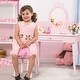 preview thumbnail 5 of 16, Gymax Kids Vanity Makeup Table & Chair Set Make Up Stool Play Set for