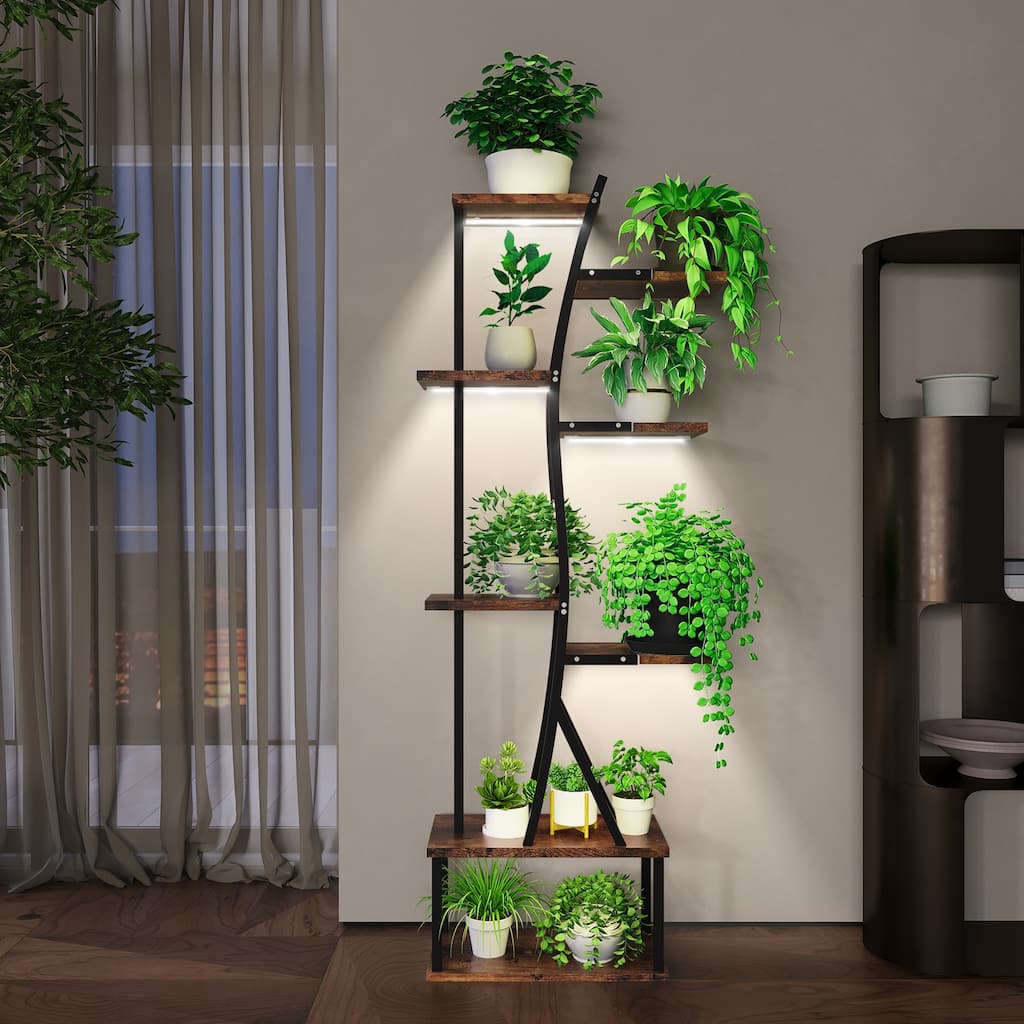 8 Tiered Plant Stand Indoor with Grow Lights,64"H Plant Shelf