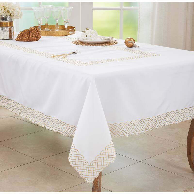 Braid Embroidered Design Tablecloth